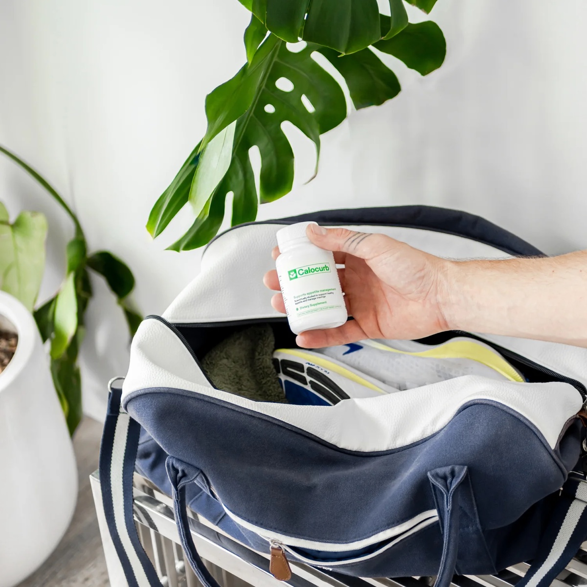 Calocurb appetite-support supplement, packed for the day